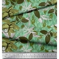 thumbnail image 3 of Soimoi Green polyester Crepe Fabric Artistic Leaves Print Sewing Fabric Yard 52 Inch Wide, 3 of 5