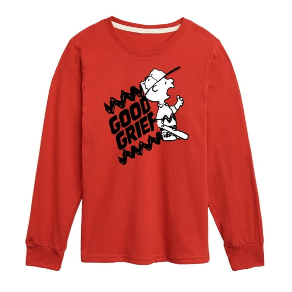 Peanuts - Good Grief Split - Toddler And Youth Long Sleeve Graphic T-Shirt