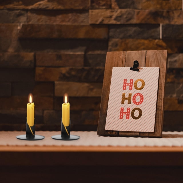 FOMIYES 2Ud Velas De Pilar De Hierro Negro Para Ambiente Cálido Y Decorativo