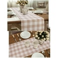 thumbnail image 5 of Qucyy Table Runner - 13 x 72 Inch, Buffalo Check Table Runner Machine Washable Table Table Decoration (Brown and White Check) Brown and White Check, 5 of 5
