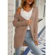 thumbnail image 3 of Mujer Abrigo Suéter Con Capucha Moda Frente Abierto Tejido Irregular Color Puro Mujer Cárdigan Casual Para Otoño Invierno Mujer Caqui M, 3 of 6