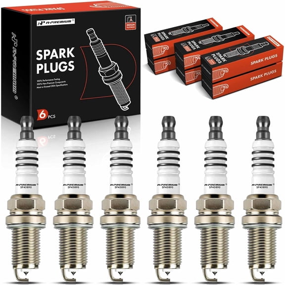 A-Premium Iridium & Platinum Spark Plugs Compatible with Toyota Camry, Highlander, Sienna, Avalon, Solara, Supra & Lexus RX300, RX330, RX400h, ES300, ES330, IS300, GS300, SC300, 3.0L 3.3L, Pack of 6