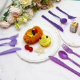 thumbnail image 5 of 180 PCS Purple Plastic Silverware Heavy Duty Purple Plastic Cutlery Set Disposable 60 Forks, 60 Knives, 60 Spoons for Birthday, Wedding, Picnic, Baby Shower, 5 of 7