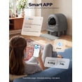 thumbnail image 5 of Self Cleaning Cat Litter Box, 90L Large Capacity with APP Control & Smart Safety Sensors, Cats 2.2–15 lbs, Quiet Operation, Easy Clean Detachable Globe, Charcoal Gray, 5 of 8
