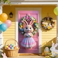 thumbnail image 4 of Sokhug Rideau de Porte de Pâques 35,43x70,87 Pouces Imprimé Lapin Œuf Décor pour Porte d'Entrée Mur Multicolore, 4 of 6