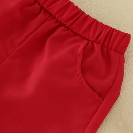 

NECHOLOGY Toddler Boys Short Sleeve Cartoon Prints T Shirt Tops Shorts Child Kids Gentleman Baby Boy Clothes with Airplanes Childrenscostume Red 12-18 Months