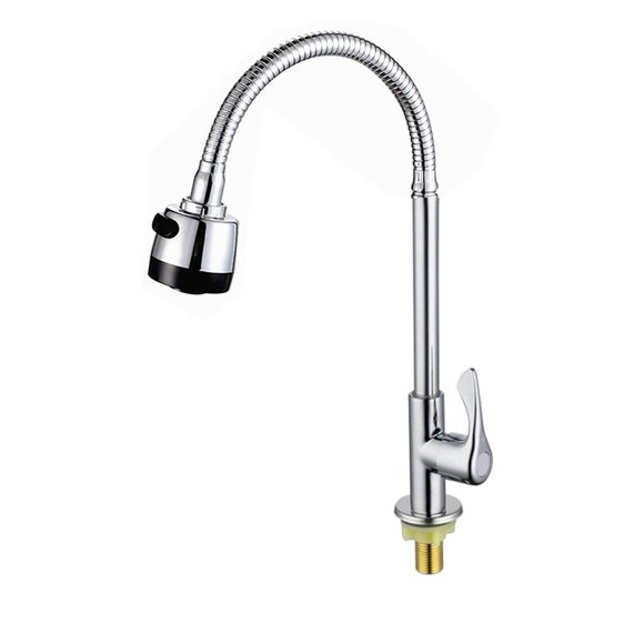 Antfees-Grifo De Fregadero De Agua Fría Para Cocina, Grifo Giratorio 360, Aireador Giratorio, Solo Agua Fría, Flexible Con Pulverizador
