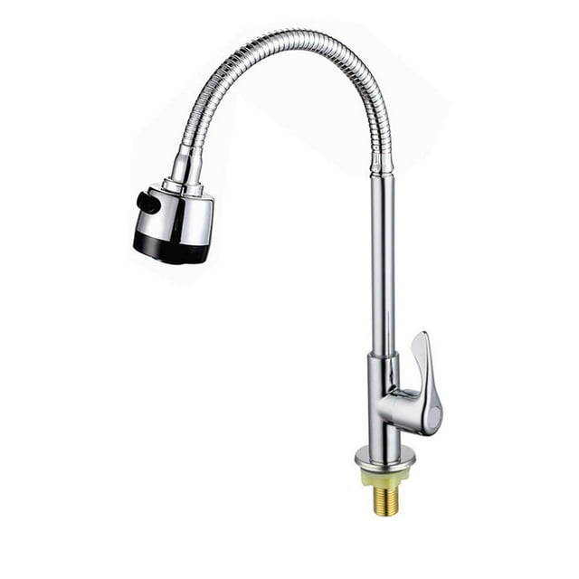 Antfees-Grifo De Fregadero De Agua Fría Para Cocina, Grifo Giratorio 360, Aireador Giratorio, Solo Agua Fría, Flexible Con Pulverizador