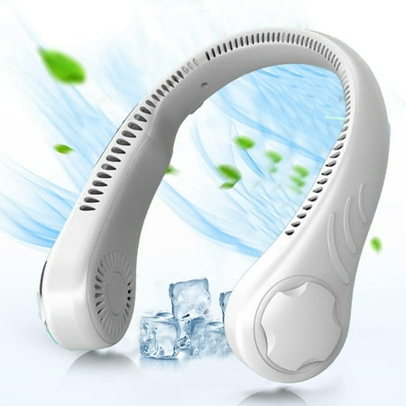

lilubuy 2000Mah Portable Hanging Neck Fan Rechargeable Lazy Portable Summer Air Cooling Hanging Neck Fan Leafless Hands-Free Outdoor Sports Travel Personal Wearable Fans