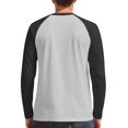 thumbnail image 4 of WTOBBY Men's Round Neck Color Block Raglan Long Sleeve T-Shirt Top Contrast Casual Shirt for Everyday Wear and Stylish Outfits,Dark Gray M, 4 of 6