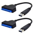 thumbnail image 1 of Cable adaptador 2X USB 3.0 a SATA para unidades SSD/HDD de 2,5 pulgadas - Convertidor y cable externo SATA a USB 3.0, 1 of 7