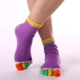 thumbnail image 1 of Calcetines de yoga de cinco dedos, calcetines de algodón para mujer, calcetines antideslizantes, calcetines deportivos profesionales para interiores, calcetines de yoga para mujer, 1 of 6