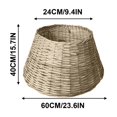 thumbnail image 3 of XEOVHV 24in Christmas Tree Collar, Hand-Woven Natural Wicker Christmas Tree Basket Base Beautiful Christmas Tree Base Cover for Christmas Decoration,White, 3 of 9