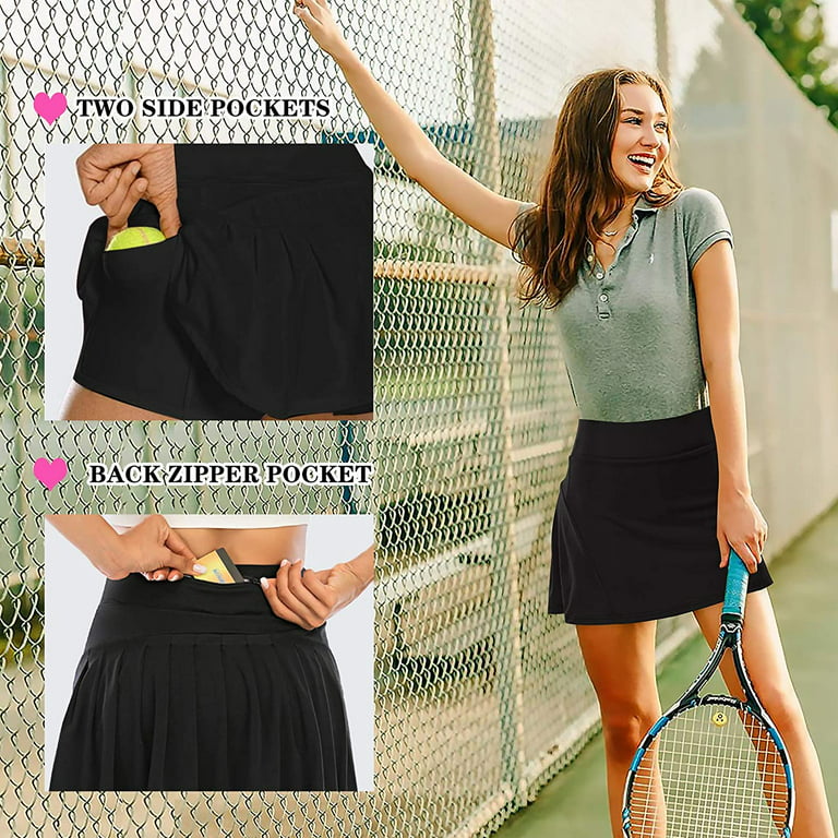 Pleated Tennis Skirts for Women Athletic Golf Skorts Activewear Running  Sport Workout Skirts with Pockets Shorts