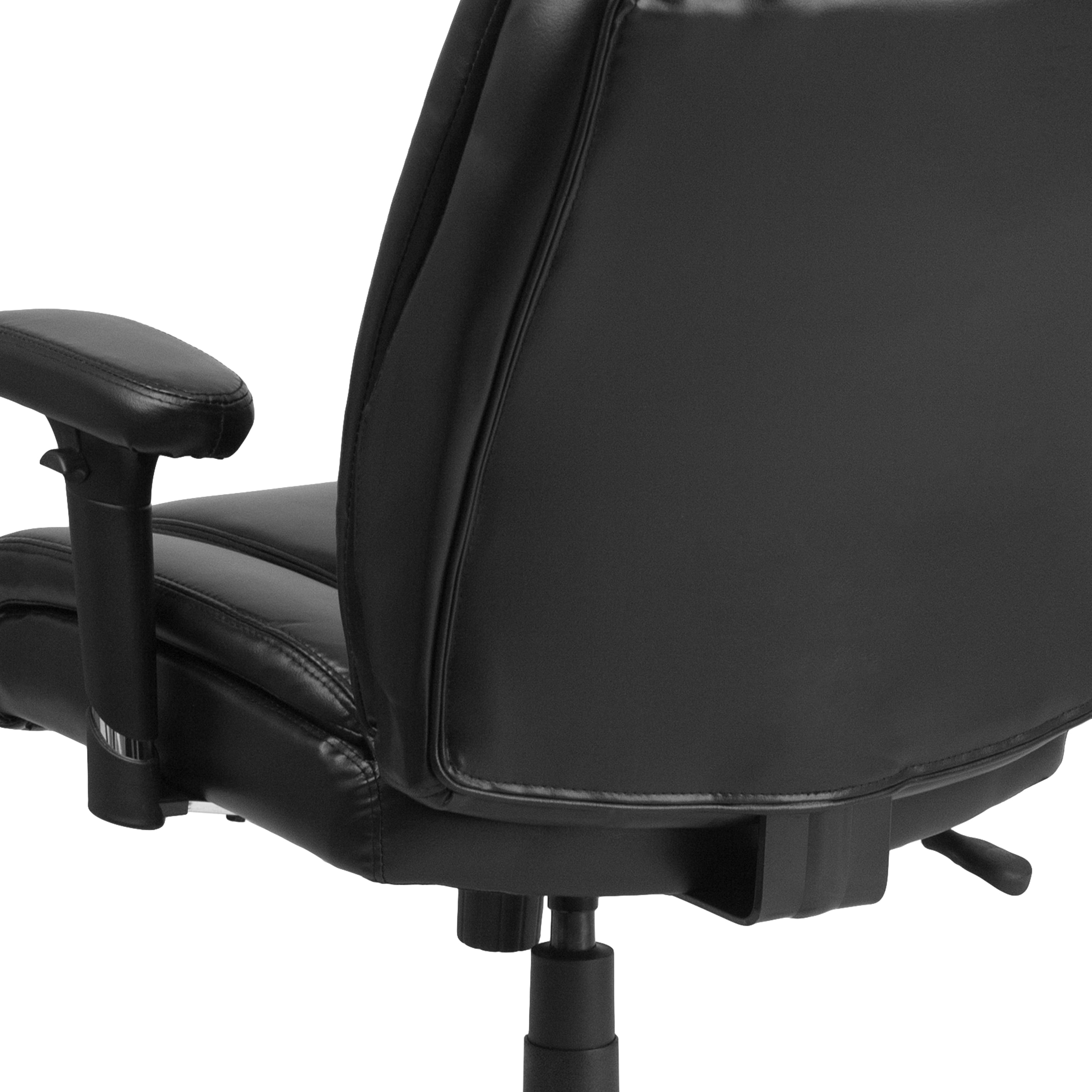 BizChair Big & Tall 400 lb. Rated Black LeatherSoft Ergonomic Task Office Chair with Chrome Base and Adjustable Arms