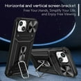 thumbnail image 6 of SaniMore for iPhone 12 Stand Case, Slide Camera Cover 360 Degree Rotating Kickstand Magnetic Car Mount Hybird Tri-layer Rugged Shell Military-grade Shockproof Anti-drop Cover, Black, 6 of 10