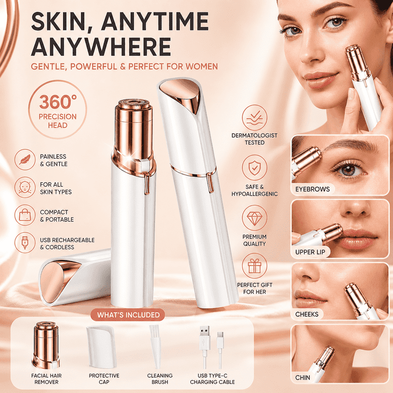 YOOVEE Rechargeable LED Facial Hair Remover for Women photo 1