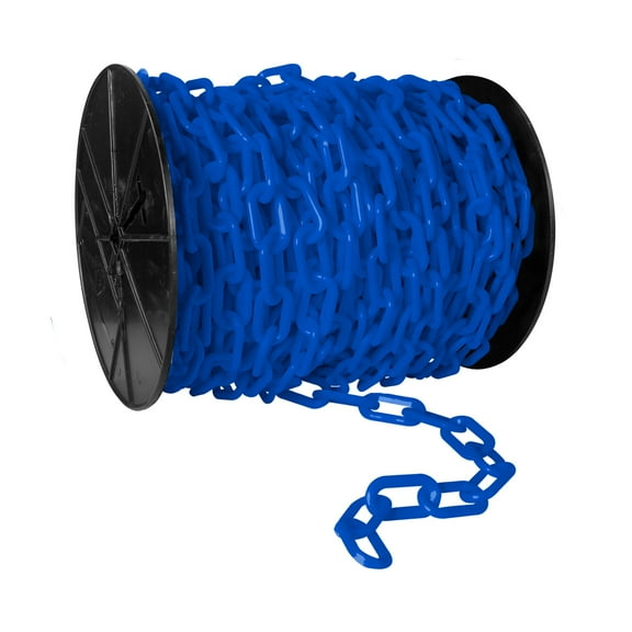 2 Inch x 100 Feet Sky Blue Heavy Duty Plastic Safety Chain Reel