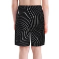 thumbnail image 3 of Cauagu Abstract Black And White Waves Print Swim Trunks for Men,Youth Boys Swim Shorts Compression Liner Beach Shorts Boys' Swimming Shorts 7-20 Years Bathing Suit-X-Large, 3 of 7