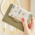 thumbnail image 2 of Women Wallet PU Leather Printed Coin Purse with Zipper Large Capacity ID Card Storage Pouch Green, 2 of 2