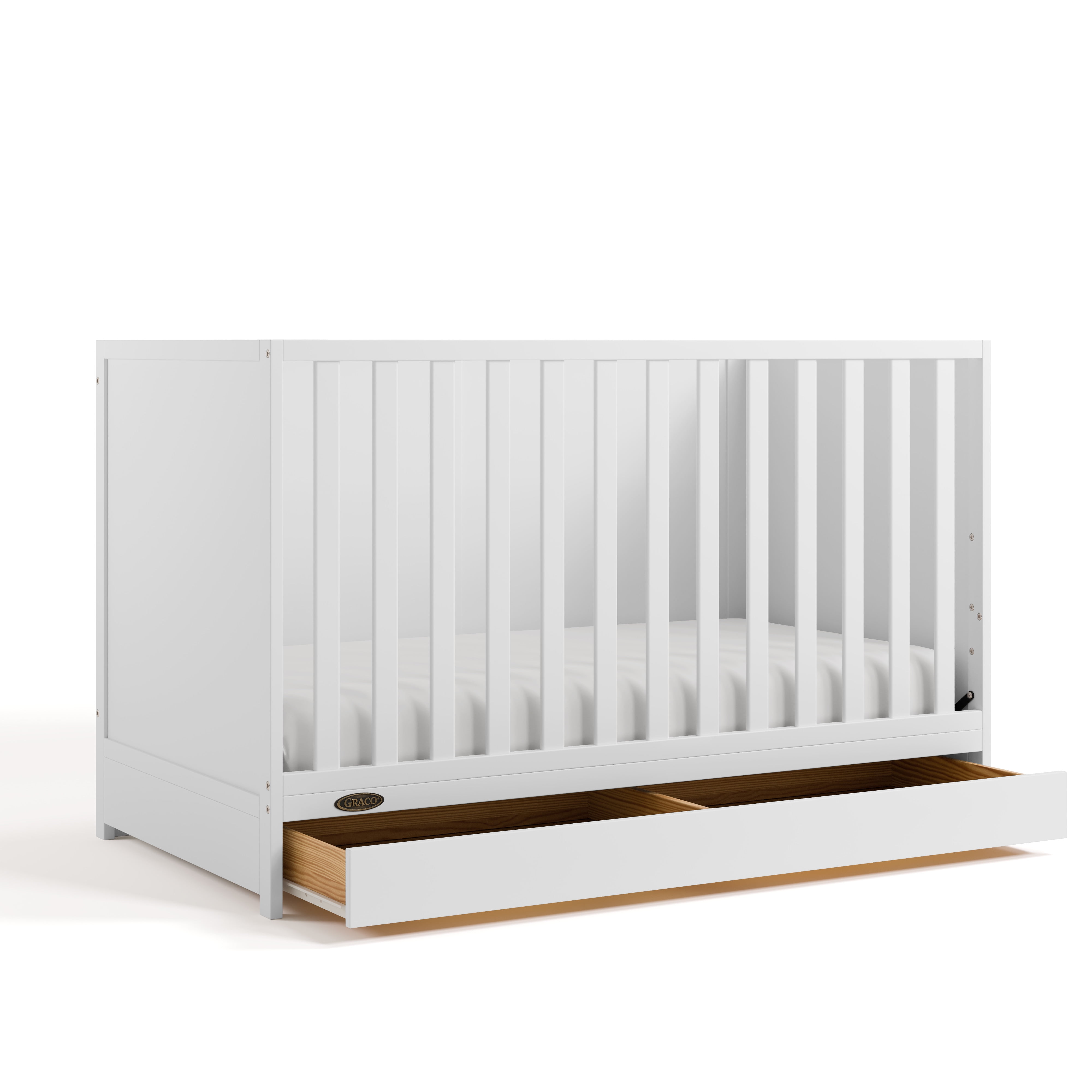 Graco Theo 3-in-1 Convertible Baby Crib with Drawer, White