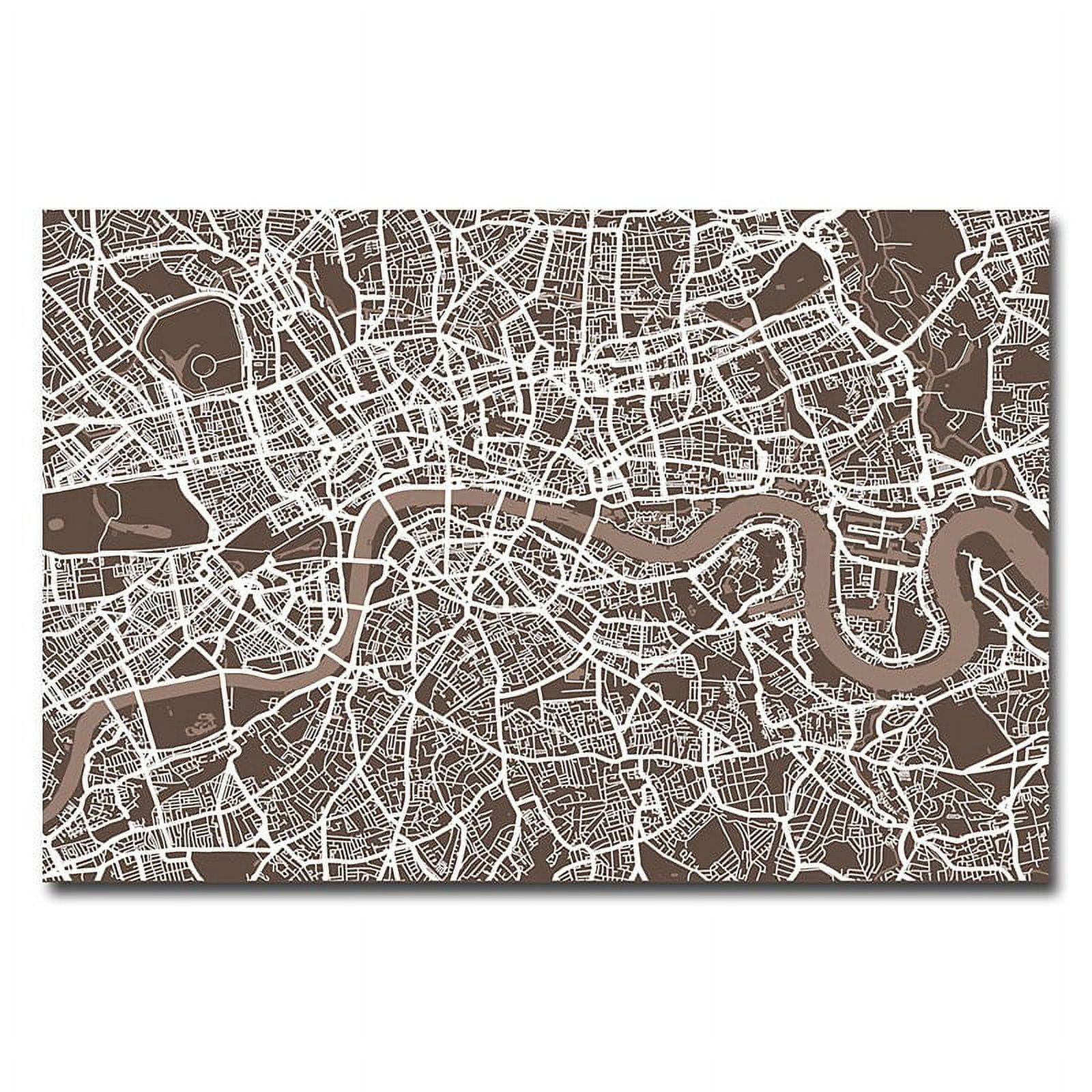 Trademark Art "London Street Map II" Canvas Wall Art by Michael Tompsett
