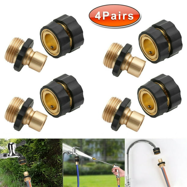 4 Pairs Garden Hose Quick Connect Set Pressure Washer Tap Adapter Connectors Kit
