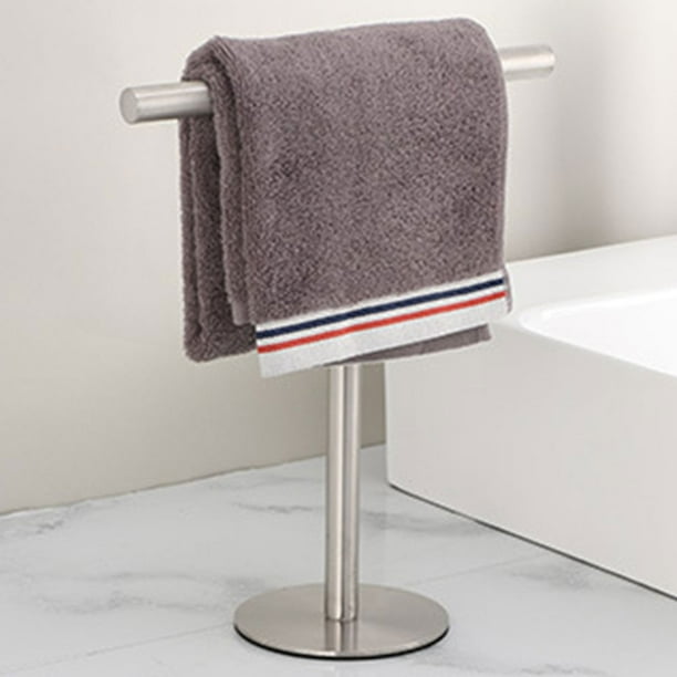 🧺 Toallero De Pie En Forma De T – Acero Inoxidable Moderno Para Baño, Cocina O Tocador – Independiente Y Estable – Fácil Montaje (27,3x12x32 Cm)