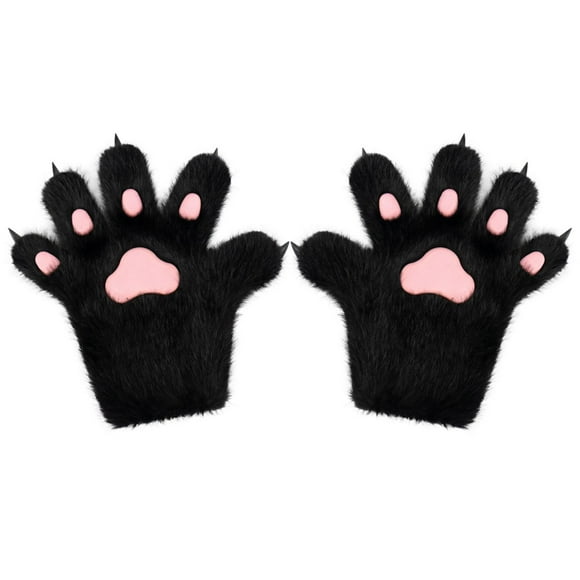 Guantes de garra de gato, manos y patas, disfraz para adultos, hombres y mujeres Negro rosa