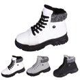 thumbnail image 2 of XIMIN Women's PU Leather Combat Boots Solid Color High Top Non-slip and Wear-Resistant Thickened Warm Outdoor Snow Boots Comfortable Hiking Boots, 2 of 7