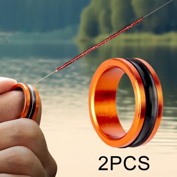 Anillo de línea de pesca Enrollador de línea de pesca Herramienta de bobinado de línea de asistencia Regalo para pescadores Línea 2 piezas de naranja