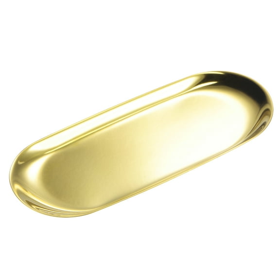 Uxcell Candle Tray Holder, 9inch Stainless Steel Oval Plate for Home Decor Gold
