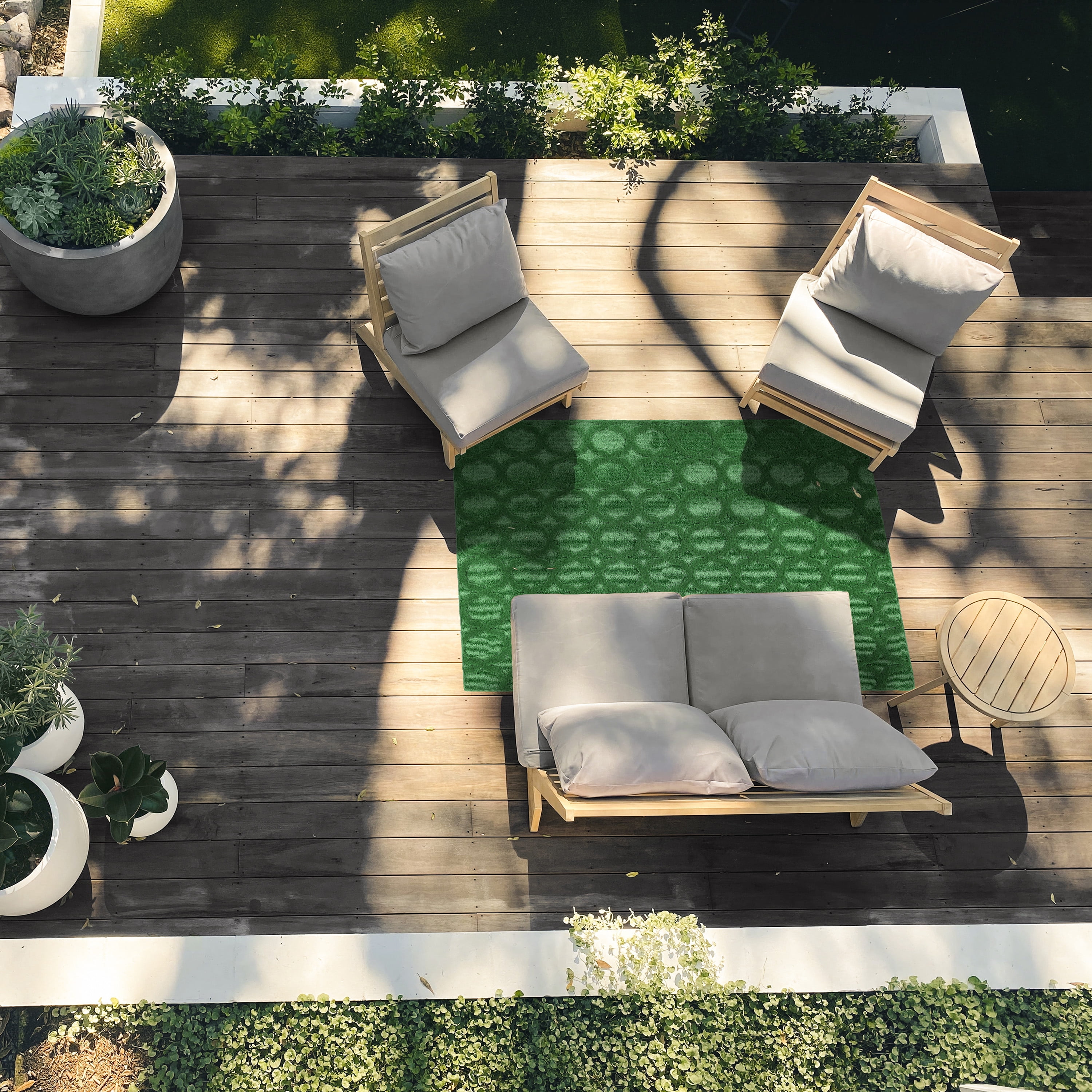 Garland Rug Garden Trellis Polypropylene Green Indoor/Outdoor Area Rug, 4' x 6'