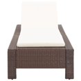 thumbnail image 3 of vidaXL Sunbed with Cushion Brown Poly Rattan, 3 of 5