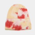 thumbnail image 3 of Nuevo tipo de gorro de punto teñido con lazo para mujer, gorro cálido para exteriores de otoño e invierno, gorro de lana rizador de hilo hilado con núcleo oso de fresa Juguete, 3 of 6
