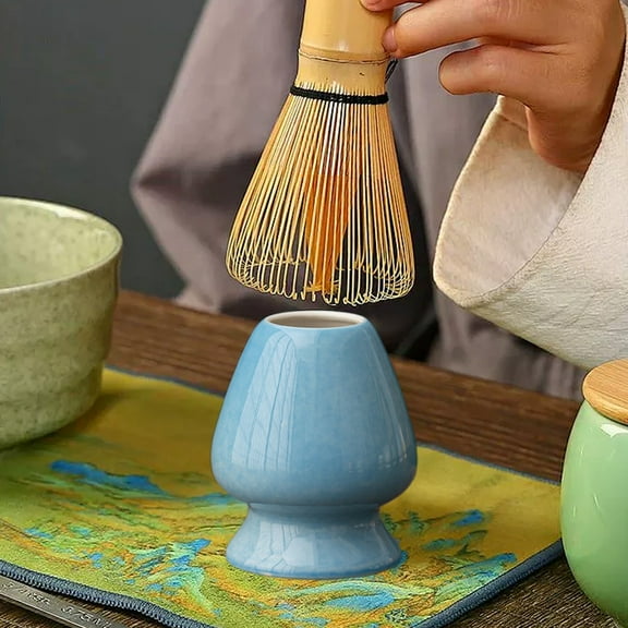 JingChun Ceramic Chasen Stand Matcha Whisk Holder, Traditional Matcha Tea Chasen Holder
