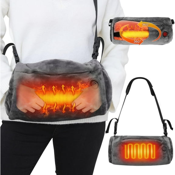 Electric Heated Hand Warmer Pouch - Heated Hand Muff with Hand-Held Heating Rod and Side Warming for Football Golf Youth Sport