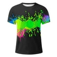 thumbnail image 3 of Sngxgn Men's Print Tee Tops Casual Round Neck Short Sleeve Summer T Shirts(Black,L), 3 of 3