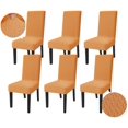 thumbnail image 1 of Stretch Chair Covers for Dining Chairs Set of 6 Decorative Jacquard Dining Room Chair Covers Washable Kitchen Chair Slip Covers for Dining Room, Hotel, Party (6, Orange), 1 of 7