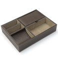 thumbnail image 1 of Leather Valet Tray, Bedside Table, Organiser Box for Desk or Dresser,Storage Case（brown）, 1 of 5