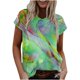 thumbnail image 1 of Puntoco - Camiseta de manga corta suelta con cuello en V y estampado de moda para mujer Puntoco Puntoco-1643, 1 of 7