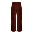 thumbnail image 6 of SERTG Men's Winter Trousers Solid Color Double Faced Fleece Pants Thickened Warm Drawstring Elastic Thermal Soft Casual Homewear Trousers(Red,XL), 6 of 6