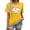 D113/Yellow, variant on Afdoent Womens Tops Fashion Casual Printing Shirts Crew Neck Short Sleeve Tee Tops Tunic T Shirt For Women Classic