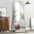 thumbnail image 1 of Full Length Floor Mirror Standing Rectangle Gray Blue 65"x22", 1 of 9