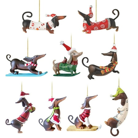 

BNisBM 9PC Funny Dog Ornament Christmas Ornaments Christmas Tree Decoration Car Holiday Ornament Car Pendant Christmas Decoration Hot-Selling Model