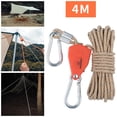 thumbnail image 1 of Pulley Ratchet Rope Hanger, Pulley Regulator Fast Locking Fixed Buckle Reflective Tent Wind Rope for Outdoor Backpacks Cam Hiking 4mm 4m Khaki, 1 of 10