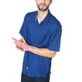 thumbnail image 7 of Nat Nast Men's Shirt Silk Cotton Blend Short Sleeved Black Blue Medium New, 7 of 7