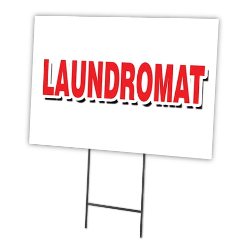 SignMission C-1216-DS-Laundromat 12 x 16 in. Yard Sign & Stake - Laundromat