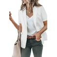 thumbnail image 3 of Solid Color Women Short Sleeved Work Office Blazer Coat, 3 of 4