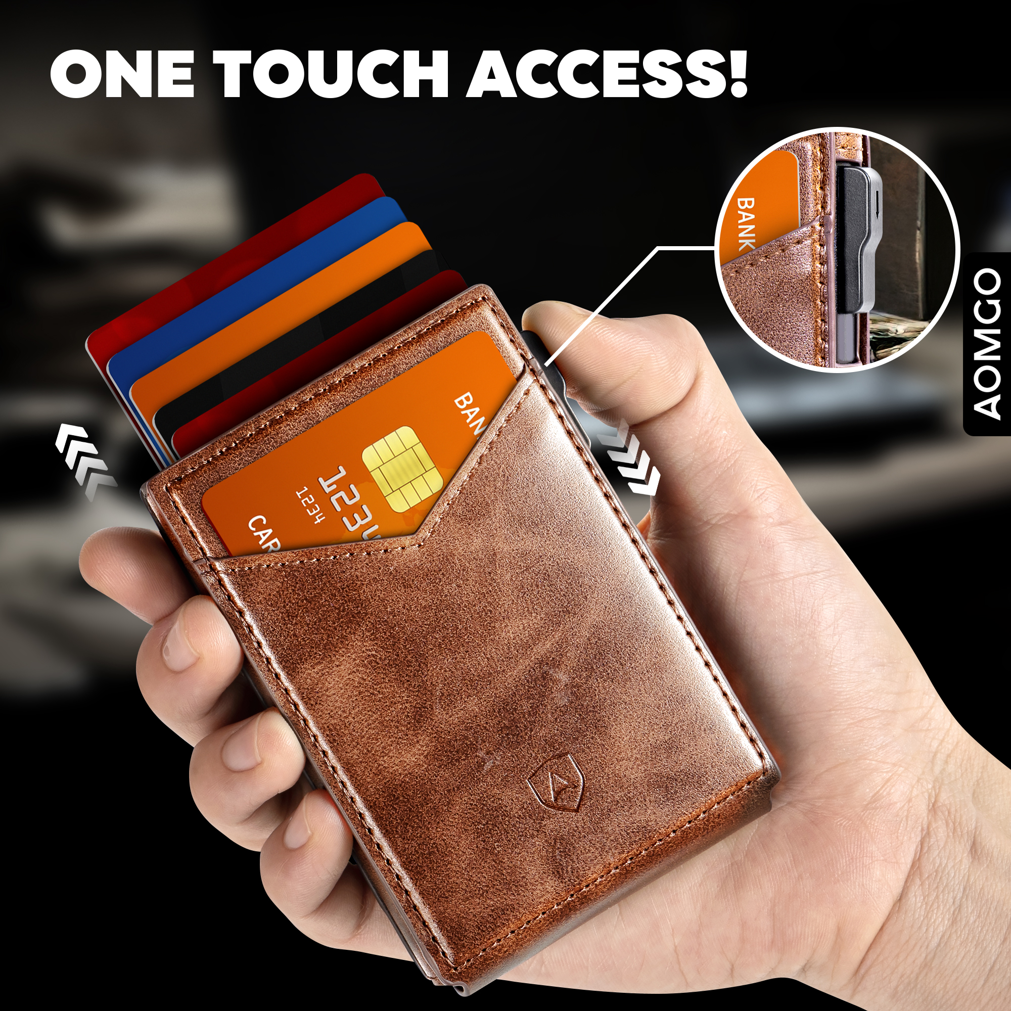 AOMGO Men's Smart Wallet with Money Clip photo 2